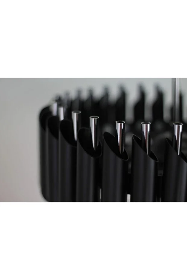 Palmira 75x35 Cm Kristal Taşlı Lüks Yemek Masası Üstü Avize 6'lı - (SİYAH-KROM)